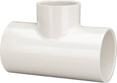 Value Collection - 2-1/2 x 2-1/2 x 2" PVC Plastic Pipe Reducing Tee - Schedule 40, All Slip End Connections - Americas Industrial Supply