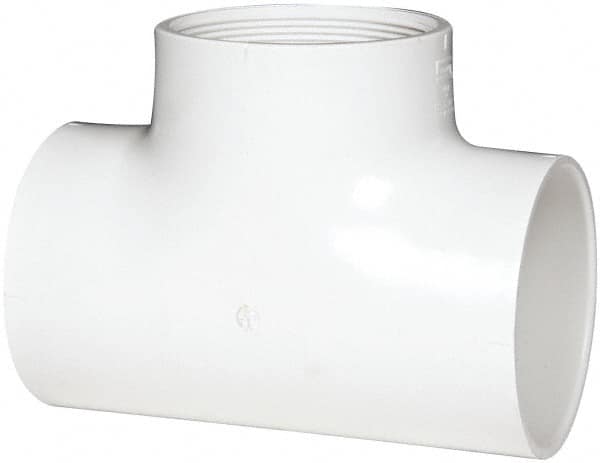 Value Collection - 4" PVC Plastic Pipe Tee - Schedule 40, Slip x FIPT End Connections - Americas Industrial Supply