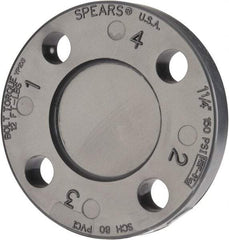 Value Collection - 1-1/4" Pipe, 4-5/8" OD, PVC Blind Pipe Flange - Schedule 80, Gray - Americas Industrial Supply
