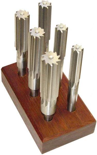 Made in USA - 5/8" to 1-1/2", Chucking Reamer Set - Straight Flute, Right Hand Cut, 10 Pieces - Americas Industrial Supply