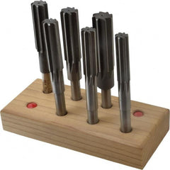 Made in USA - 5/8" to 1", Chucking Reamer Set - Straight Flute, Right Hand Cut, 6 Pieces - Americas Industrial Supply