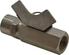 Midwest Control - 3/8" Pipe, Reduced Port, Stainless Steel Miniature Ball Valve - 2 Piece, Inline - Two Way Flow, FNPT x FNPT Ends, Butterfly Handle, 1,000 WOG, 150 WSP - Americas Industrial Supply
