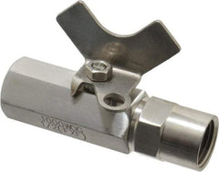 Midwest Control - 1/2" Pipe, Reduced Port, Stainless Steel Miniature Ball Valve - 2 Piece, Inline - Two Way Flow, FNPT x FNPT Ends, Butterfly Handle, 1,000 WOG, 150 WSP - Americas Industrial Supply