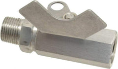 Midwest Control - 3/8" Pipe, Reduced Port, Stainless Steel Miniature Ball Valve - 2 Piece, Inline - Two Way Flow, MNPT x FNPT Ends, Butterfly Handle, 1,000 WOG, 150 WSP - Americas Industrial Supply