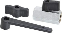 Midwest Control - 3/8" Pipe, Standard Port, Brass Miniature Ball Valve - 1 Piece, Inline - Two Way Flow, FNPT x FNPT Ends, Wedge Handle, 450 WOG - Americas Industrial Supply