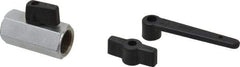 Midwest Control - 1/2" Pipe, Standard Port, Brass Miniature Ball Valve - 1 Piece, Inline - Two Way Flow, FNPT x FNPT Ends, Wedge Handle, 450 WOG - Americas Industrial Supply