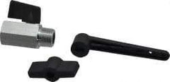 Midwest Control - 3/8" Pipe, Standard Port, Brass Miniature Ball Valve - 1 Piece, Inline - Two Way Flow, MNPT x FNPT Ends, Wedge Handle, 450 WOG - Americas Industrial Supply