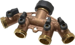 Midwest Control - 3/4 NH Garden Hose Coupler - Brass, Female Swivel Nut to Male Hose Connector - Americas Industrial Supply