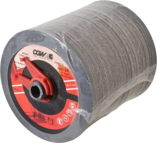 Camel Grinding Wheels - 5" Diam 7/8" Hole 24 Grit Fiber Disc - Very Coarse Grade, Aluminum Oxide, 12,200 Max RPM - Americas Industrial Supply