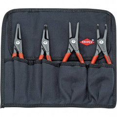 Knipex - 4 Piece Snap Ring Plier Set - Comes in Tool Roll - Americas Industrial Supply
