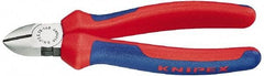 Knipex - 7" OAL, 1/8" Capacity, 1" Jaw Length x 1" Jaw Width, Diagonal Cutter Pliers - Oval Head, Ergo Two Component Handles - Americas Industrial Supply
