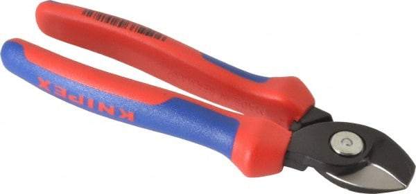 Knipex - 6-1/2" OAL, 12 AWG Capacity, Cable Cutter - 5/8" Jaw Length x 1" Jaw Width, Oval Head, Ergo Dual Component Handle - Americas Industrial Supply