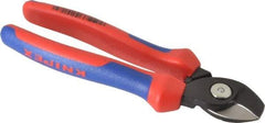 Knipex - 6-1/2" OAL, 12 AWG Capacity, Cable Cutter - 5/8" Jaw Length x 1" Jaw Width, Oval Head, Ergo Dual Component Handle - Americas Industrial Supply