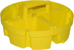 Bucket Boss - 4 Pocket Yellow Plastic Bucket Organizer - 10-1/2" Wide x 10-1/4" Deep x 4" High - Americas Industrial Supply