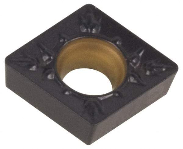 Kennametal - CPMT21.52 MP Grade KCU10 Carbide Turning Insert - AlTiN Finish, 80° Diamond, 1/4" Inscr Circle, 3/32" Thick, 1/32" Corner Radius - Americas Industrial Supply