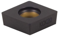 Kennametal - CCMW32.52 Grade KCK20 Carbide Turning Insert - TiCN/Al2O3 Finish, 80° Diamond, 3/8" Inscr Circle, 5/32" Thick, 1/32" Corner Radius - Americas Industrial Supply