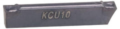 Kennametal - 0305A4G GUP Grade KCU25, 3.05mm Cutting Width Carbide Grooving Insert - 3mm Max Depth of Cut, Neutral, 0.4mm Corner Radius, AlTiN Finish - Americas Industrial Supply