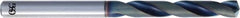 OSG - 19/64" 140° Solid Carbide Jobber Drill - WD1 Finish, Right Hand Cut, Spiral Flute, Straight Shank, 91mm OAL, Proprietary Point - Americas Industrial Supply