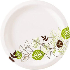 Dixie - Pathways Soak-Proof Shield Mediumweight Paper Plates, 6 7/8" - Green, Burgundy - Americas Industrial Supply