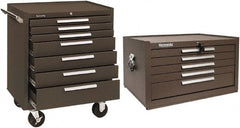 Kennedy - 7 Drawer, 2 Piece, Brown Steel Roller Cabinet Combo - Americas Industrial Supply