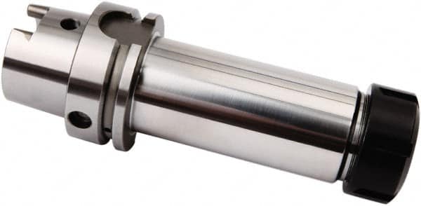 Accupro - 1/32" to 5/8" Capacity, 5" Projection, HSK63A Hollow Taper, ER25 Collet Chuck - 0.003mm TIR, Through-Spindle - Exact Industrial Supply