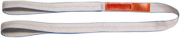 Lift-All - 14' Long x 4" Wide, 6,400 Lb Vertical Capacity, 1 Ply, Polyester Web Sling - 5,000 Lb Choker Capacity, Silver (Color) - Americas Industrial Supply