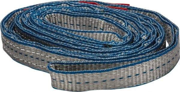 Lift-All - 9' Long x 1" Wide, 3,200 Lb Vertical Capacity, 2 Ply, Polyester Web Sling - 2,500 Lb Choker Capacity - Americas Industrial Supply