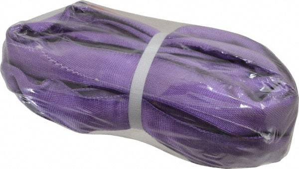 Lift-All - 10' Long x 1" Wide, Polyester Web Sling - 2,100 Lb Choker Capacity, 5/8" Diam Chain, Purple - Americas Industrial Supply