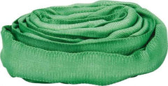 Lift-All - 6' Long x 1-3/8" Wide, 5,300 Lb Vertical Capacity, Polyester Web Sling - 4,200 Lb Choker Capacity, 7/8" Diam Chain, Green - Americas Industrial Supply
