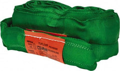 Lift-All - 10' Long x 1-3/8" Wide, Polyester Web Sling - 4,200 Lb Choker Capacity, 7/8" Diam Chain, Green - Americas Industrial Supply