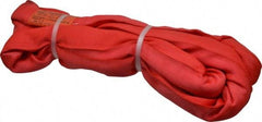 Lift-All - 6' Long x 2" Wide, Polyester Web Sling - 10,600 Lb Choker Capacity, 1-3/8" Diam Chain, Red - Americas Industrial Supply
