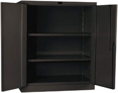 Hallowell - 2 Shelf Locking Storage Cabinet - Steel, 36" Wide x 21" Deep x 42" High, Gray - Americas Industrial Supply