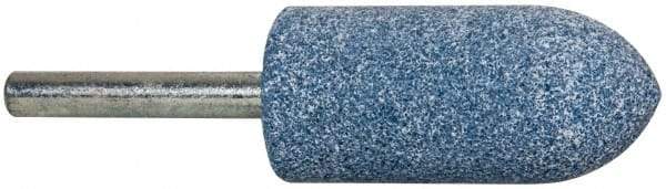Tru-Maxx - 7/8" Head Diam x 2" Thickness, A11, Pointed Tree End, Aluminum Oxide Mounted Point - Blue, Medium Grade, 60 Grit, 25,420 RPM - Americas Industrial Supply