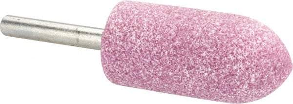 Tru-Maxx - 7/8" Head Diam x 2" Thickness, A11, Pointed Tree End, Aluminum Oxide Mounted Point - Pink, Medium Grade, 60 Grit, 25,420 RPM - Americas Industrial Supply