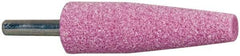 Tru-Maxx - 3/4" Head Diam x 2-1/2" Thickness, A1, Cone End, Aluminum Oxide Mounted Point - Pink, Medium Grade, 60 Grit, 20,960 RPM - Americas Industrial Supply