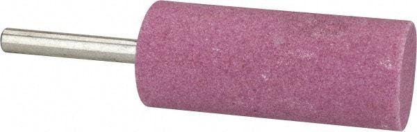 Tru-Maxx - 1" Head Diam x 2-1/2" Thickness, W223, Cylinder End, Aluminum Oxide Mounted Point - Pink, Medium Grade, 60 Grit, 12,370 RPM - Americas Industrial Supply