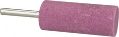 Tru-Maxx - 1" Head Diam x 2-1/2" Thickness, W223, Cylinder End, Aluminum Oxide Mounted Point - Pink, Medium Grade, 60 Grit, 12,370 RPM - Americas Industrial Supply