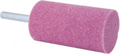 Tru-Maxx - 1-1/4" Head Diam x 2-1/2" Thickness, W233, Cylinder End, Aluminum Oxide Mounted Point - Pink, Medium Grade, 60 Grit, 14,250 RPM - Americas Industrial Supply