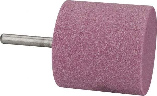 Tru-Maxx - 2" Head Diam x 2" Thickness, W244, Cylinder End, Aluminum Oxide Mounted Point - Pink, Medium Grade, 60 Grit, 11,750 RPM - Americas Industrial Supply