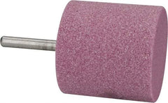 Tru-Maxx - 2" Head Diam x 2" Thickness, W244, Cylinder End, Aluminum Oxide Mounted Point - Pink, Medium Grade, 60 Grit, 11,750 RPM - Americas Industrial Supply