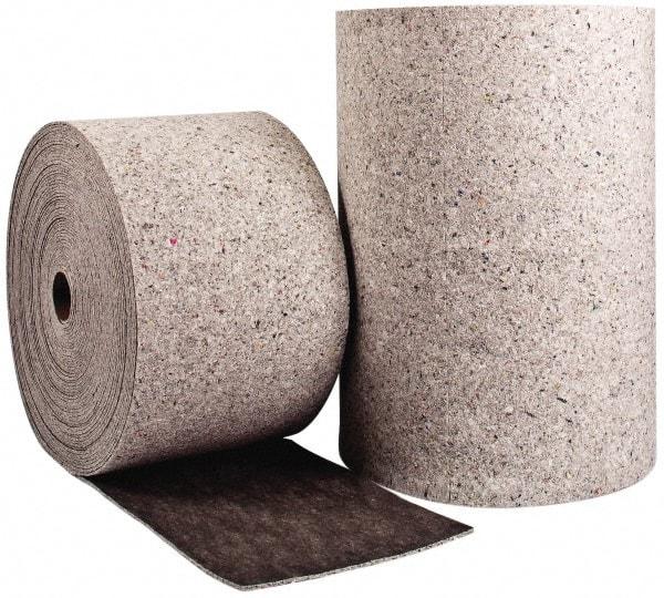 Brady SPC Sorbents - 55 Gal Capacity per Package, Universal Roll - 150' Long x 28-1/2" Wide, Gray, Cellulose - Americas Industrial Supply