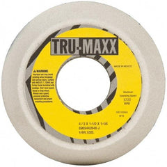 Tru-Maxx - 4" Diam, 1-1/4" Hole Size, 1-1/2" Overall Thickness, 46 Grit, Type 11 Tool & Cutter Grinding Wheel - Coarse Grade, Aluminum Oxide, J Hardness, 5,730 RPM - Americas Industrial Supply