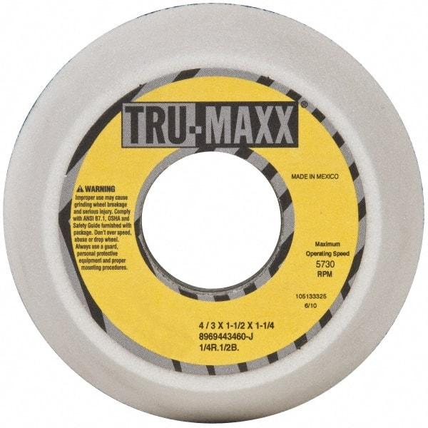 Tru-Maxx - 4" Diam, 1-1/4" Hole Size, 1-1/2" Overall Thickness, 60 Grit, Type 11 Tool & Cutter Grinding Wheel - Medium Grade, Aluminum Oxide, J Hardness, 5,730 RPM - Americas Industrial Supply