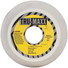 Tru-Maxx - 5" Diam, 1-3/4" Hole Size, 1-3/4" Overall Thickness, 80 Grit, Type 11 Tool & Cutter Grinding Wheel - Medium Grade, Aluminum Oxide, J Hardness, 4,585 RPM - Americas Industrial Supply