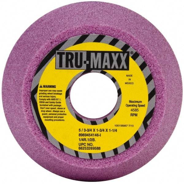 Tru-Maxx - 5" Diam, 1-1/4" Hole Size, 1-3/4" Overall Thickness, 46 Grit, Type 11 Tool & Cutter Grinding Wheel - Coarse Grade, Aluminum Oxide, I Hardness, 4,585 RPM - Americas Industrial Supply