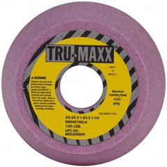 Tru-Maxx - 5" Diam, 1-1/4" Hole Size, 1-3/4" Overall Thickness, 60 Grit, Type 11 Tool & Cutter Grinding Wheel - Medium Grade, Aluminum Oxide, K Hardness, 4,585 RPM - Americas Industrial Supply