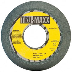 Tru-Maxx - 4" Diam, 1-1/4" Hole Size, 1-1/2" Overall Thickness, 100 Grit, Type 11 Tool & Cutter Grinding Wheel - Fine Grade, Silicon Carbide, I Hardness, 5,730 RPM - Americas Industrial Supply