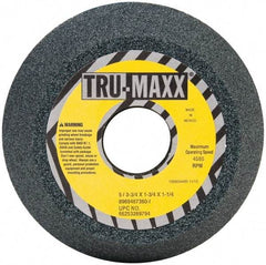 Tru-Maxx - 5" Diam, 1-1/4" Hole Size, 1-3/4" Overall Thickness, 60 Grit, Type 11 Tool & Cutter Grinding Wheel - Medium Grade, Aluminum Oxide, I Hardness, 4,585 RPM - Americas Industrial Supply