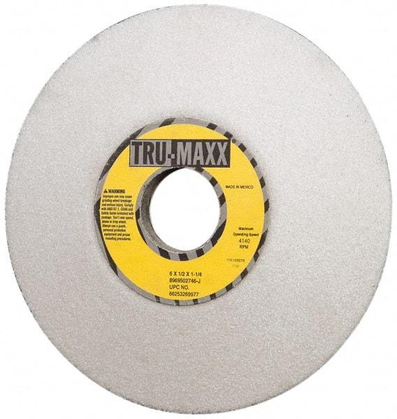 Tru-Maxx - 6" Diam, 1-1/4" Hole Size, 1/2" Overall Thickness, 46 Grit, Type 12 Tool & Cutter Grinding Wheel - Coarse Grade, Aluminum Oxide, J Hardness, 4,140 RPM - Americas Industrial Supply