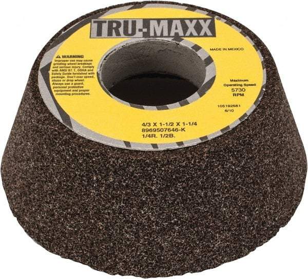 Tru-Maxx - 4" Diam, 1-1/4" Hole Size, 1-1/2" Overall Thickness, 46 Grit, Type 11 Tool & Cutter Grinding Wheel - Coarse Grade, Aluminum Oxide, K Hardness, 5,730 RPM - Americas Industrial Supply